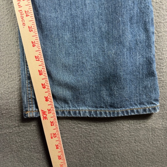 Eddie Bauer Jeans Women 14 Classic Fit‎ Bootcut 100% Cotton Embroidery Blue - Picture 5 of 13
